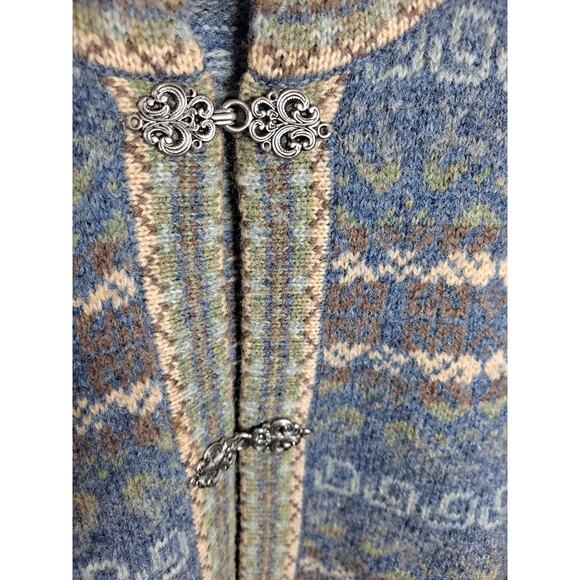 Susan Bristol Women's Vintage Wool Metal Clasp Nordic Design Cardigan Size XL - Picture 4 of 7
